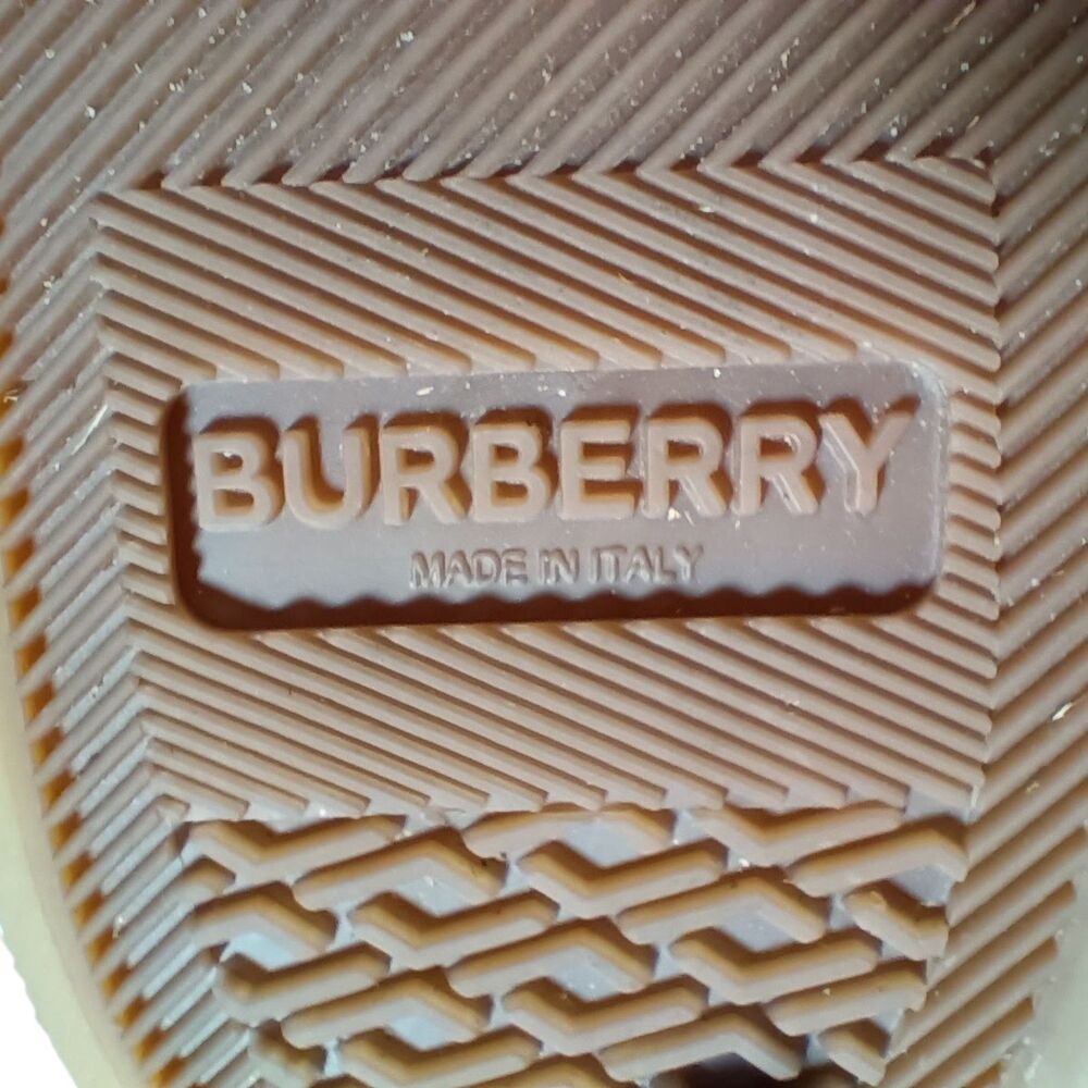 Burberry Jack Sneakers Shoes Mens 45.5/US 11.5 White Cotton Low Top Lace Up Logo - Picture 14 of 16